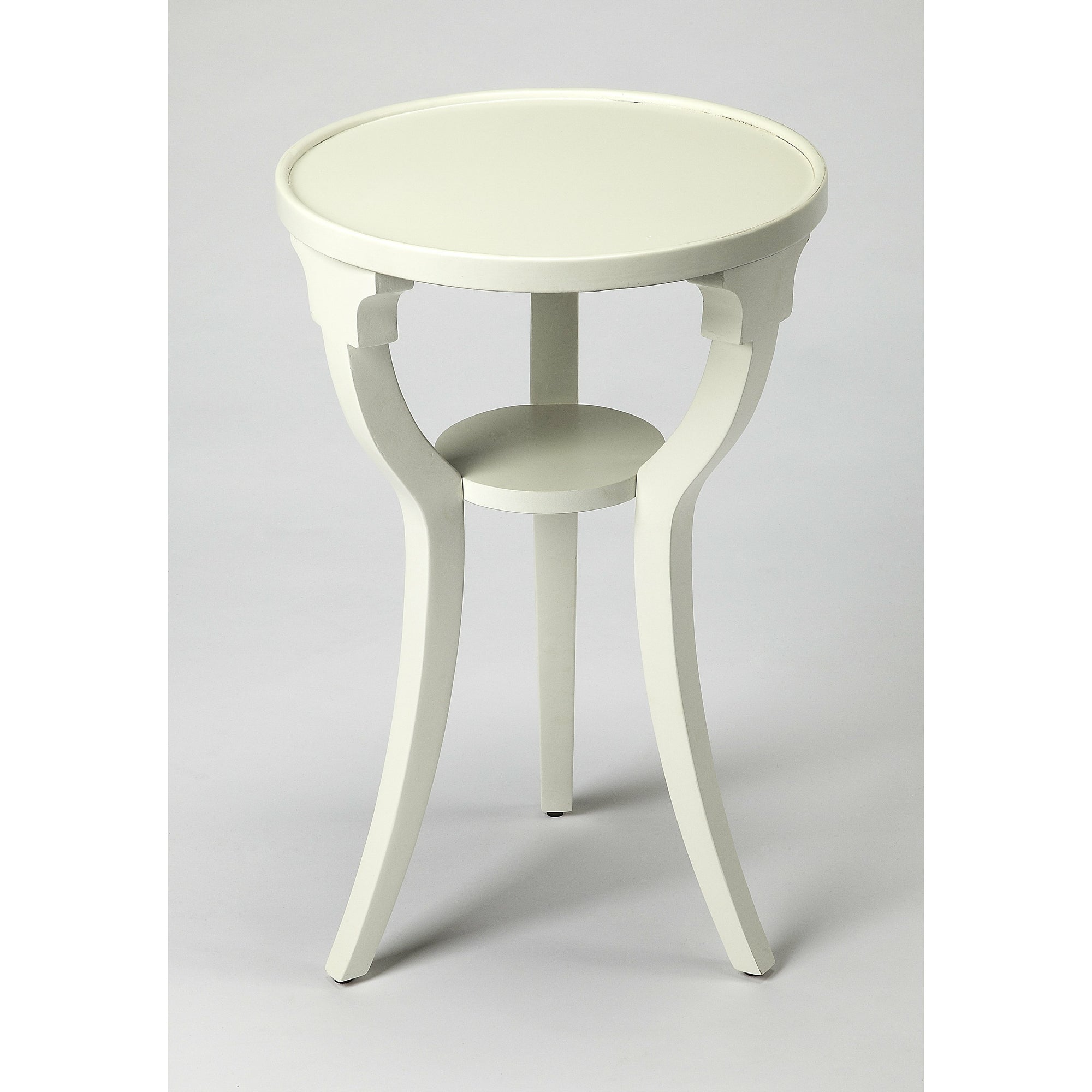 Butler Specialty Transitional Cottage White Round Accent Table Accent Tables Butler Specialty