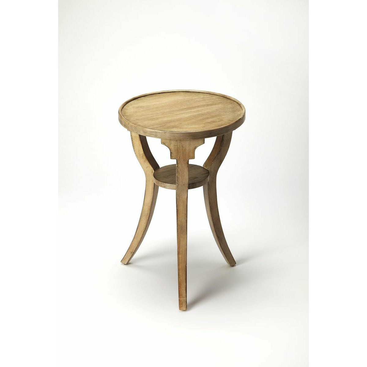 Butler Specialty Transitional Drifwood Round Grey Accent Table Accent Tables Butler Specialty