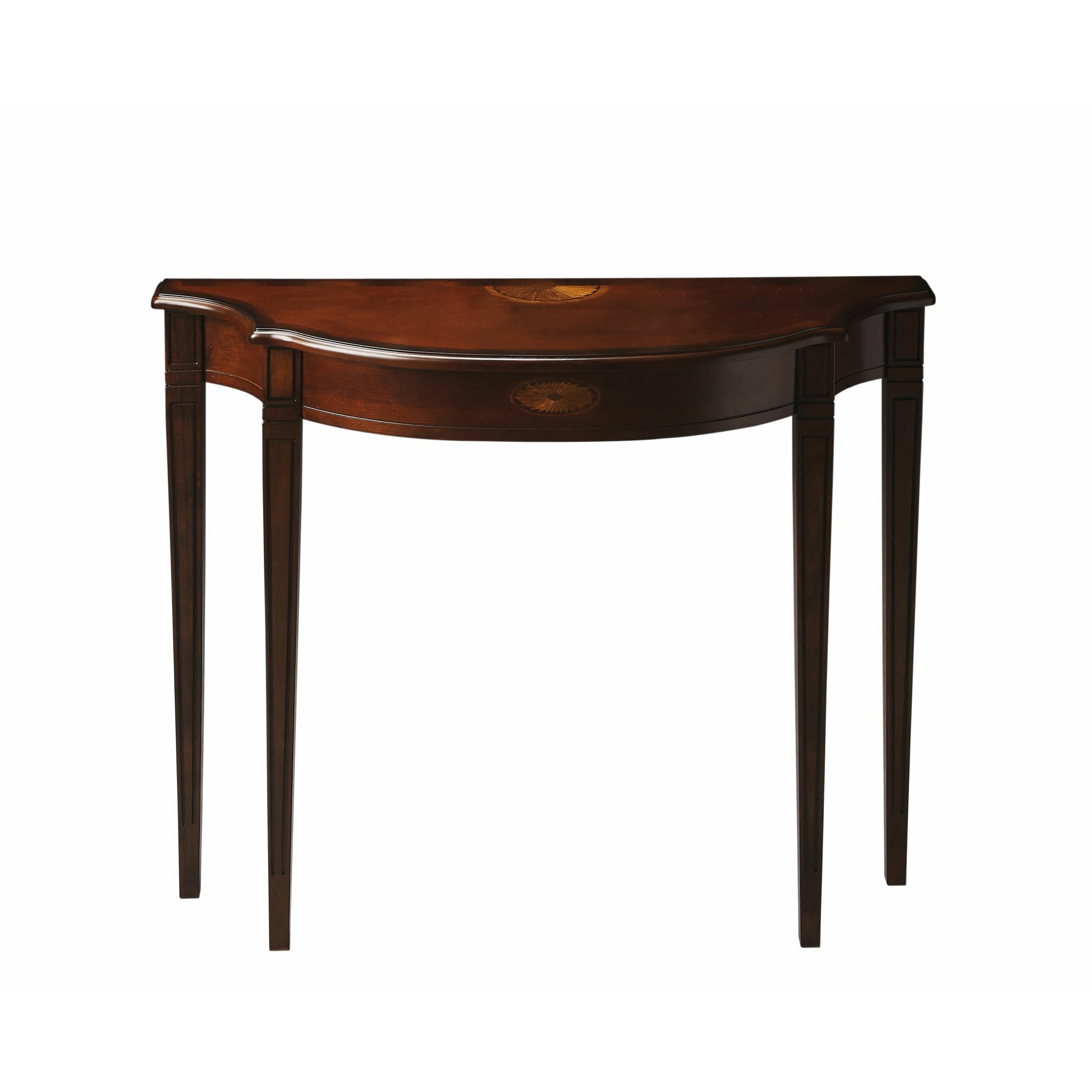 Butler Specialty Traditional Demilune Dark Brown Cherry Console Table Consoles/Sofa Tables Butler Specialty