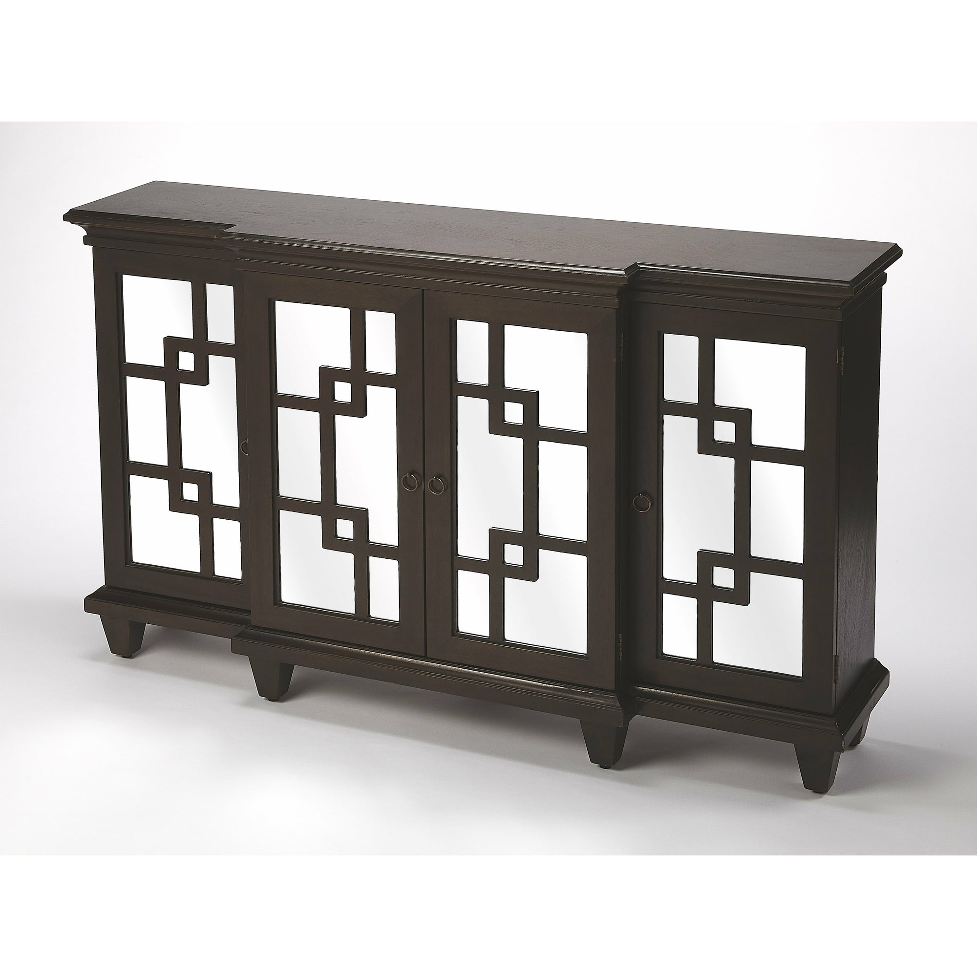 Butler Specialty Geometric Contemporary Pattern Transitional Rectangular Coffee Dark Brown Sideboard Chests/Cabinets Butler Specialty