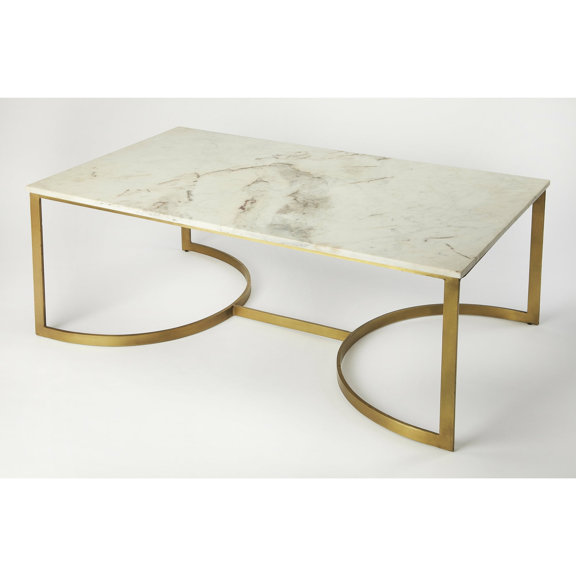 Butler Specialty Modern Rectangular Marble Metal Coffee Table Cocktail Tables Butler Specialty