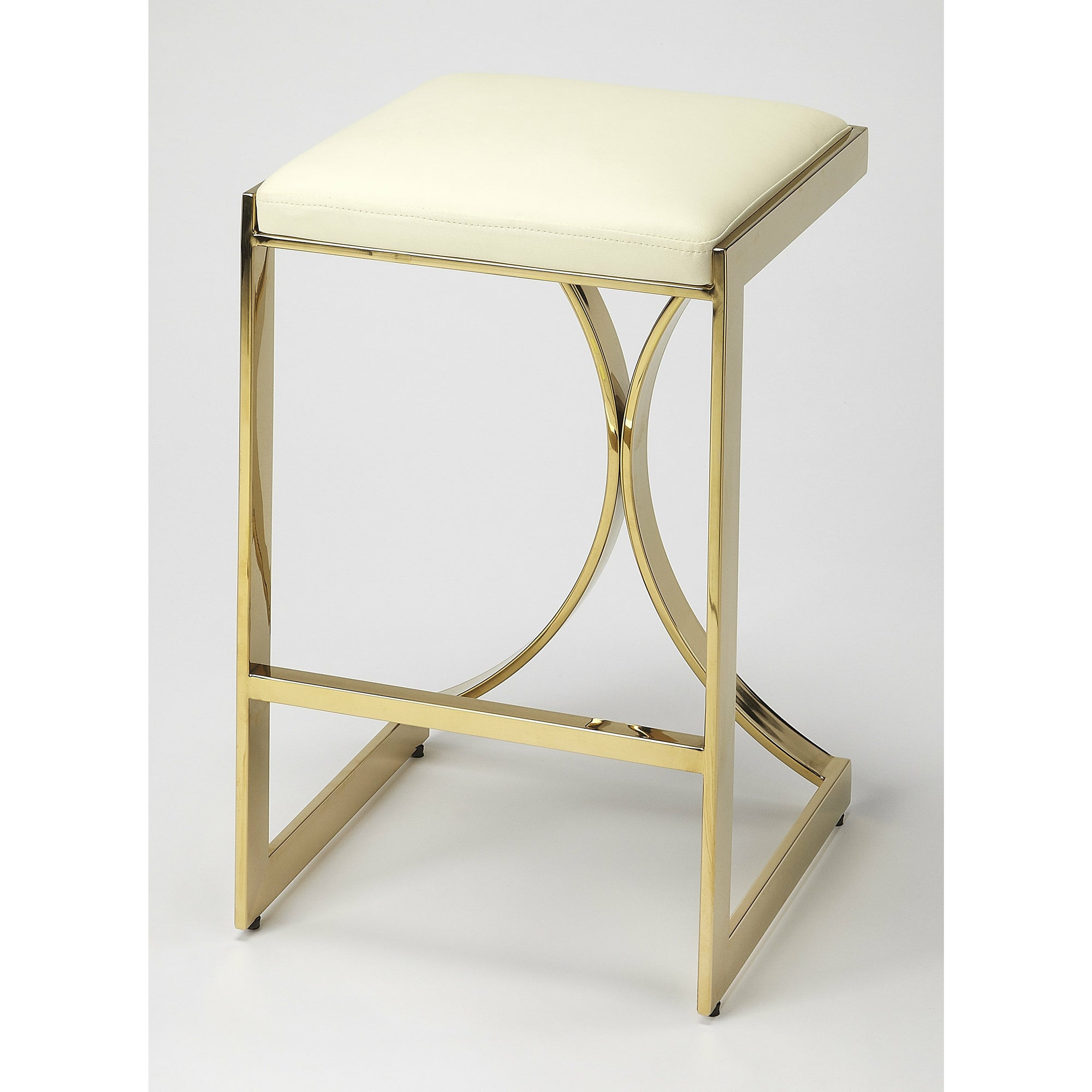 Butler Specialty Modern Rectangular Polished Golden Counter/Bar Stool Barstools Butler Specialty