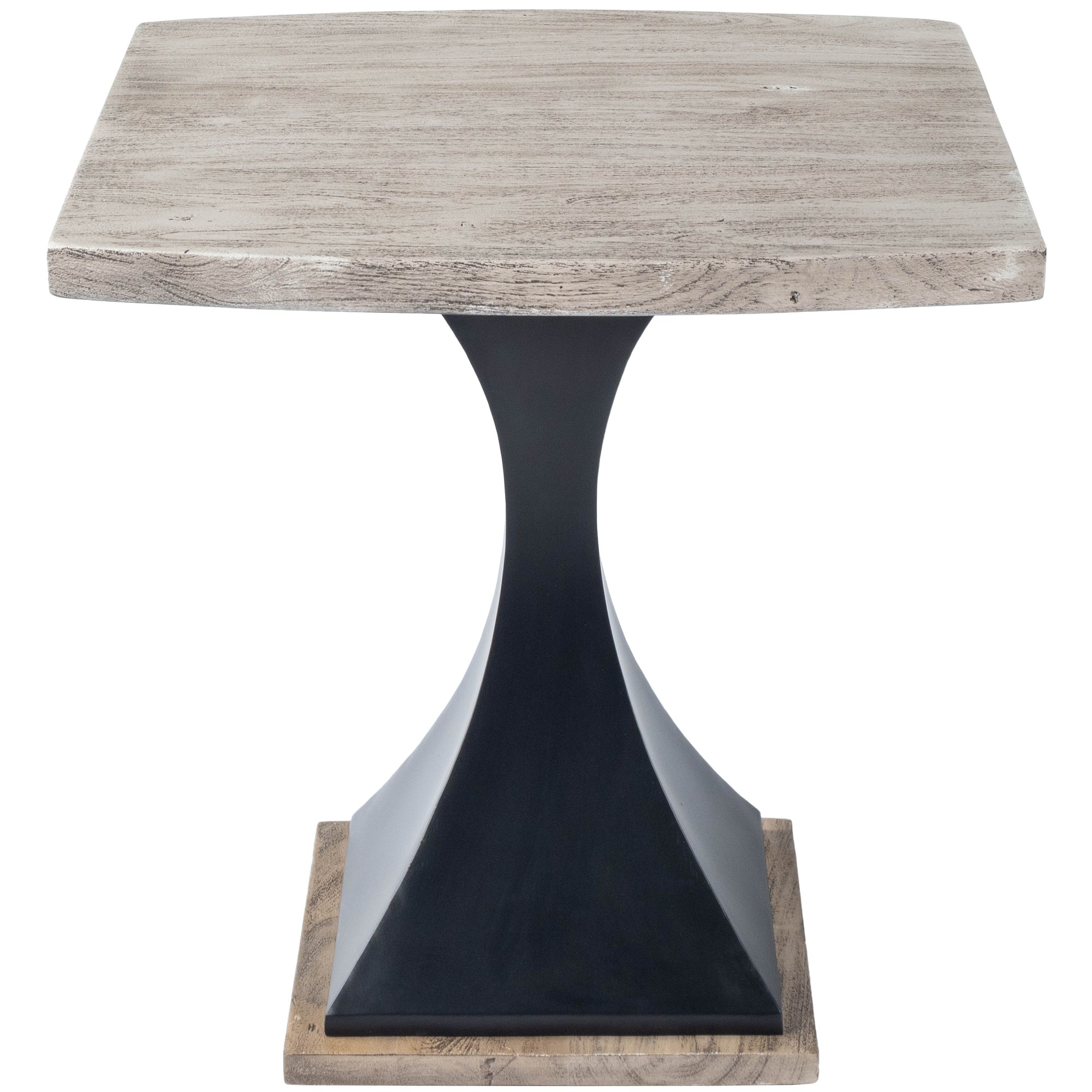 Butler Specialty Modern Square Gray Acacia Wood Metal End Table Accent Tables Butler Specialty